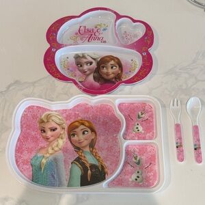 Frozen Pink and White Kids' Dinnerware Set